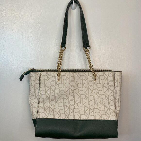 Calvin Klein Green and white shoulder bag - Picture 9 of 13